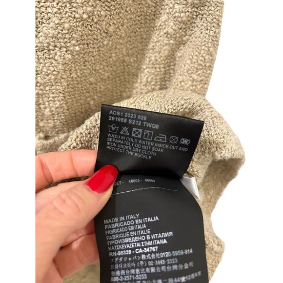 PRADA Boucle Drawstring Mini Dress NWT Small Oatmeal Brown Authentic New - Picture 7 of 16